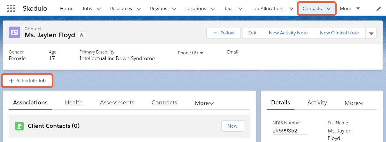 Contact page