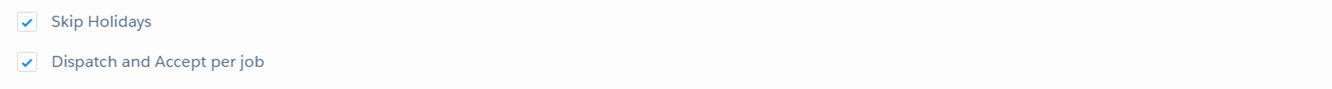 recurring jobs checkboxes