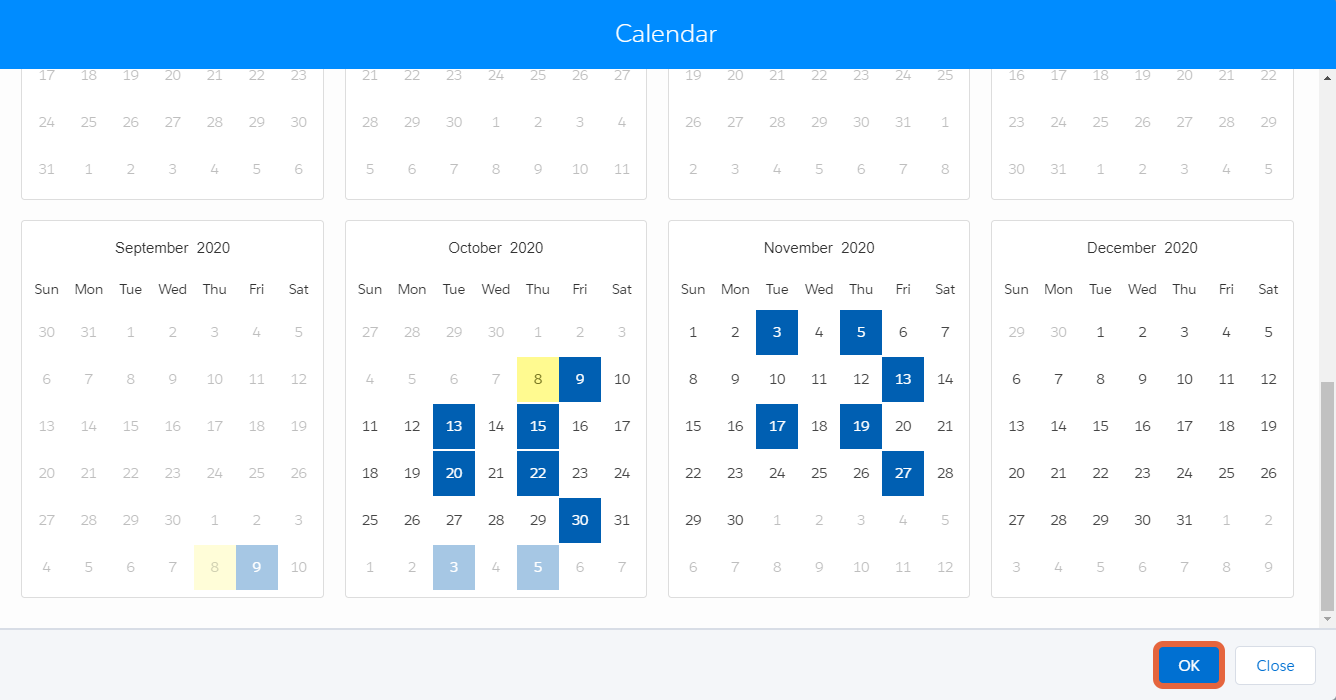 Calendar scheduling