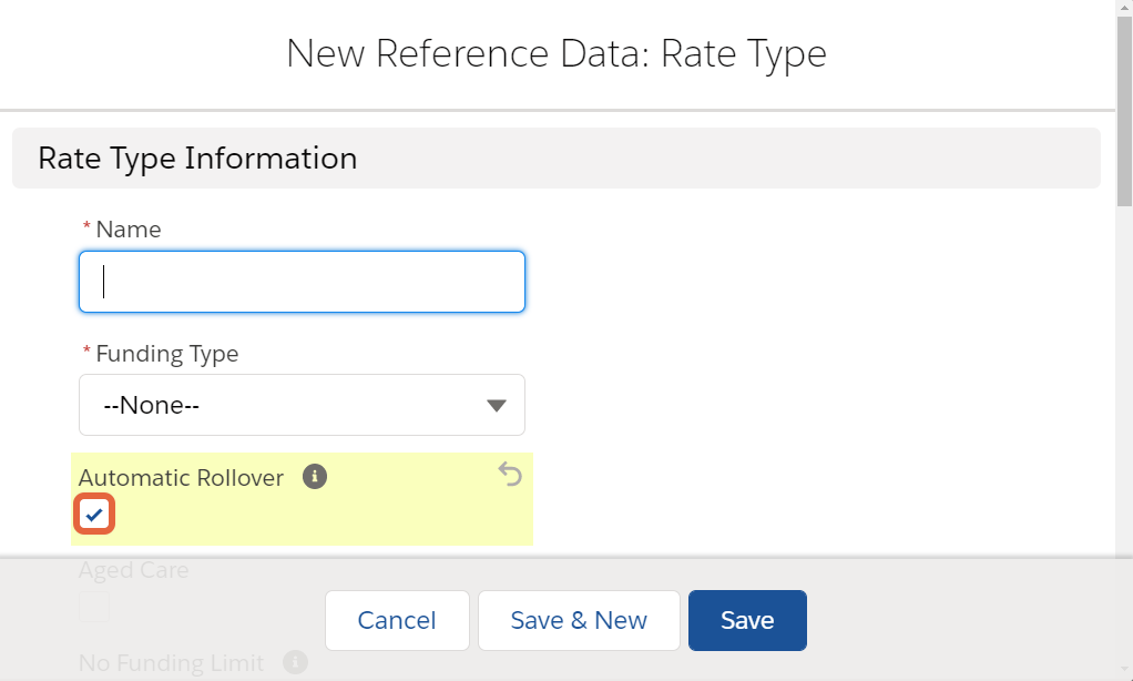 New rate type form