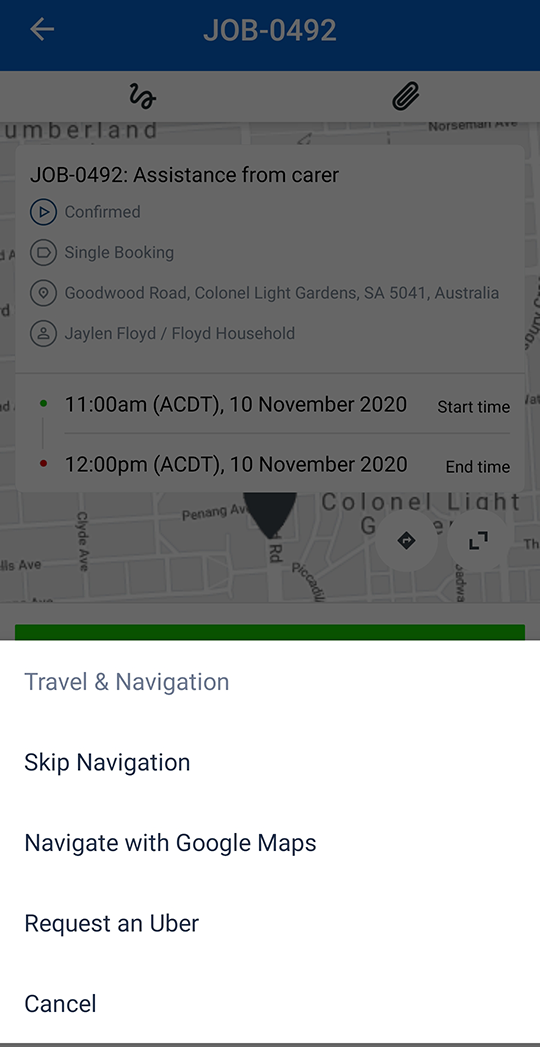 navigation options
