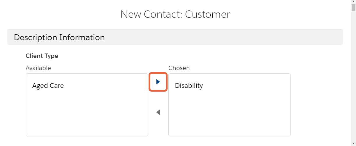 New contact form