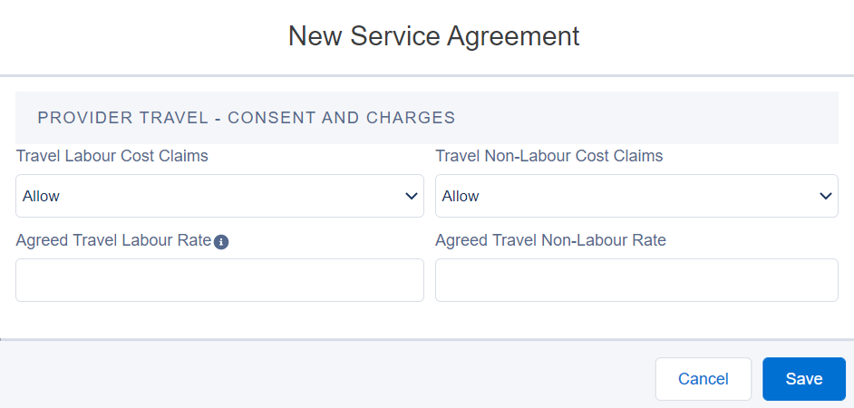 Travel consent and charges