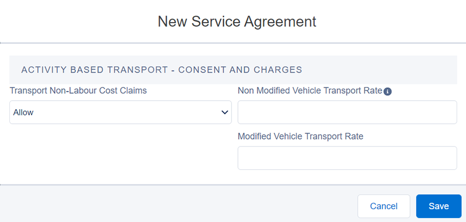 Transport consent and charges