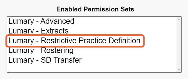 Enabled permission sets