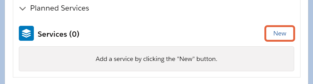 New planned service button