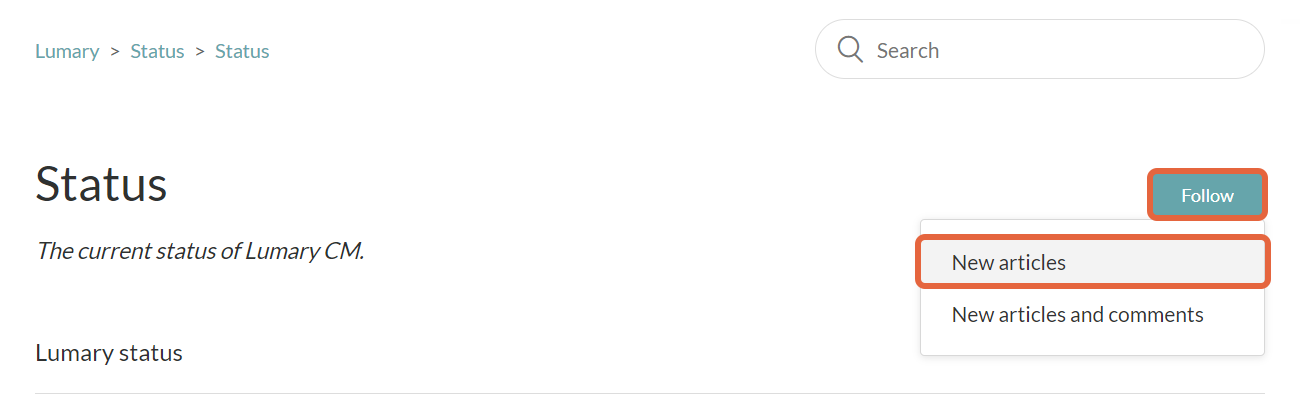 Status follow button