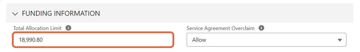 Total Allocation Limit field