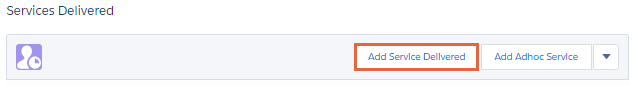 Add services delivered button