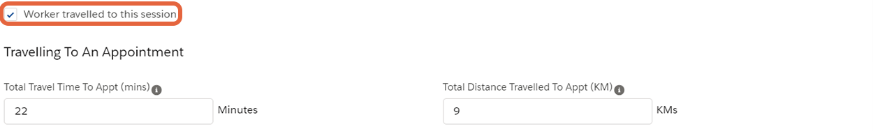 Travel to appointment fields
